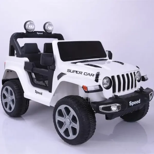 سيارة كهربائية للاطفال Jeep Wrangler ريموت كنترول - ابيض FT-938