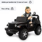 ⁦سيارة كهربائية للاطفال Jeep Wrangler ريموت كنترول - اسود FT-938E - تواير رابر⁩ - الصورة ⁦6⁩