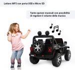 ⁦سيارة كهربائية للاطفال Jeep Wrangler ريموت كنترول - اسود FT-938E - تواير رابر⁩ - الصورة ⁦7⁩