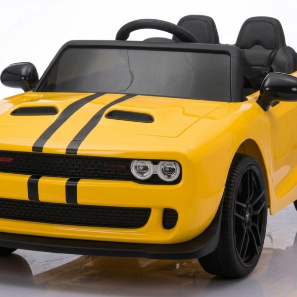سيارة دودج تشالنجر كهربائية للأطفال - AT-2268 - أصفر