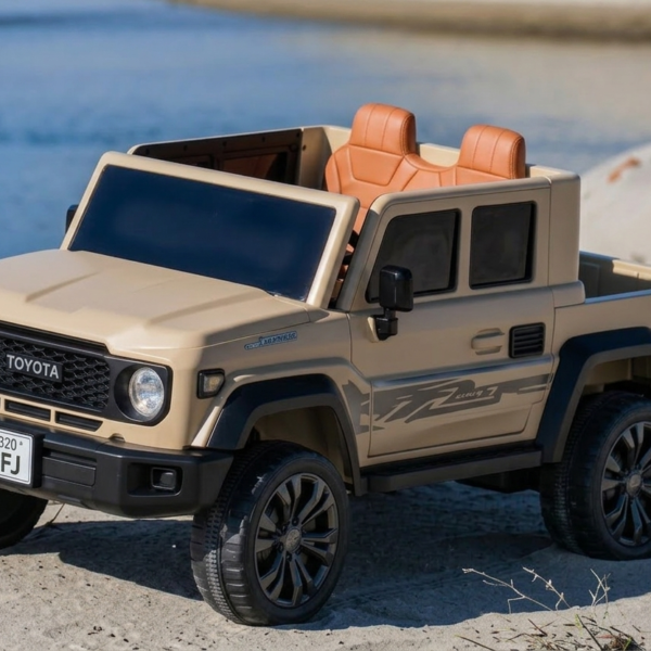 سيارة شاص بيك اب كهربائية للأطفال  - 985 - بيج