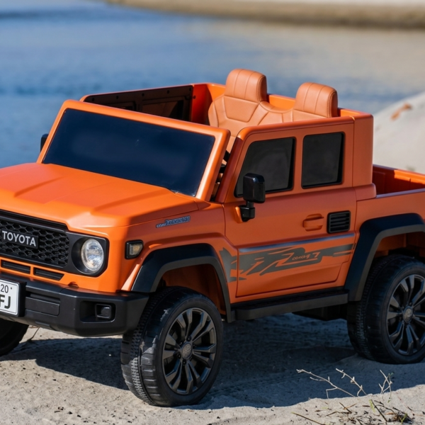 سيارة شاص بيك اب كهربائية للأطفال  - 985 - برتقالي