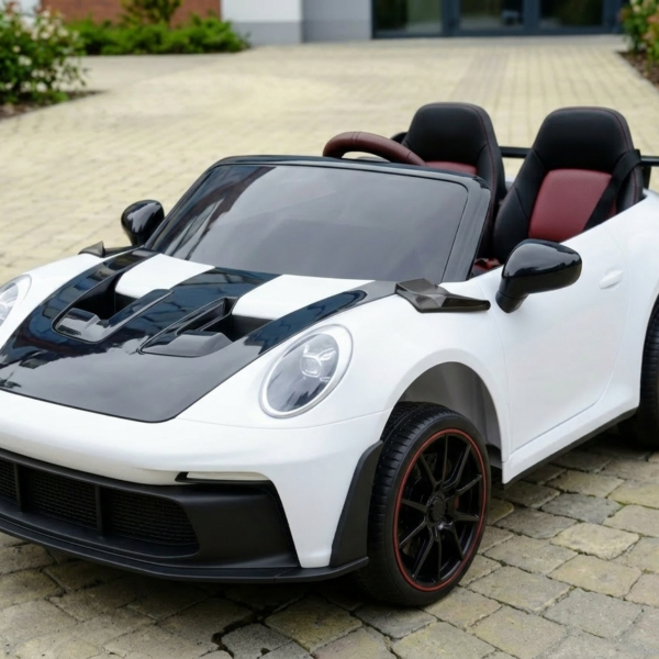 سيارة بورش ٢٤ فولت كهربائية للأطفال - AT-9188 - أبيض
