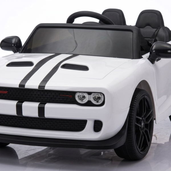 سيارة دودج تشالنجر كهربائية للأطفال - AT-2268 - أبيض