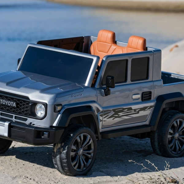 سيارة شاص بيك اب كهربائية للأطفال  - 985 - رصاصي